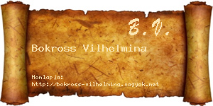 Bokross Vilhelmina névjegykártya
